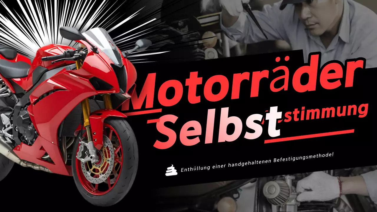 Rote moderne Motorradwerbung