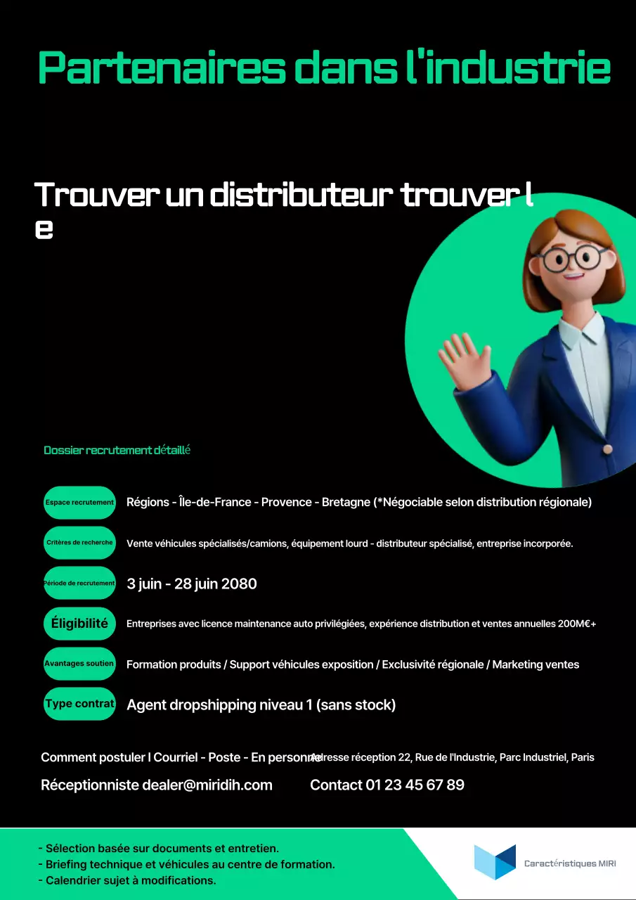 Avis de recrutement de concessionnaires Black Modern