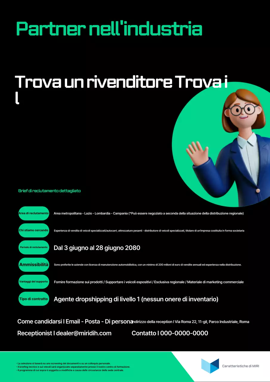 Avviso di reclutamento per Black Modern Dealer