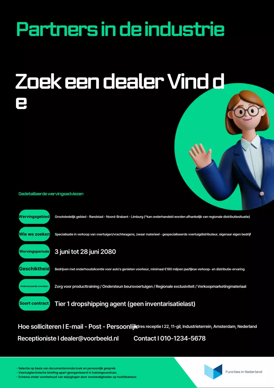 Wervingsbericht voor Black Modern Dealer