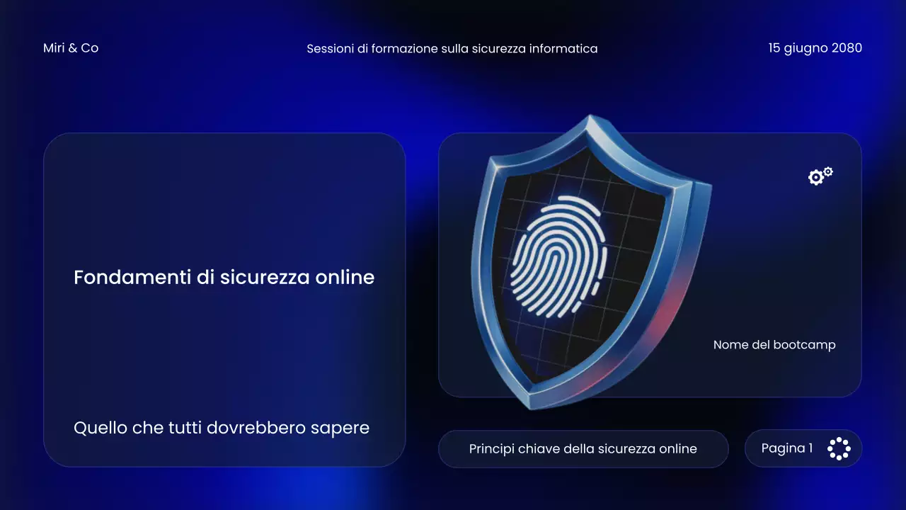 Corso di sicurezza informatica moderna blu