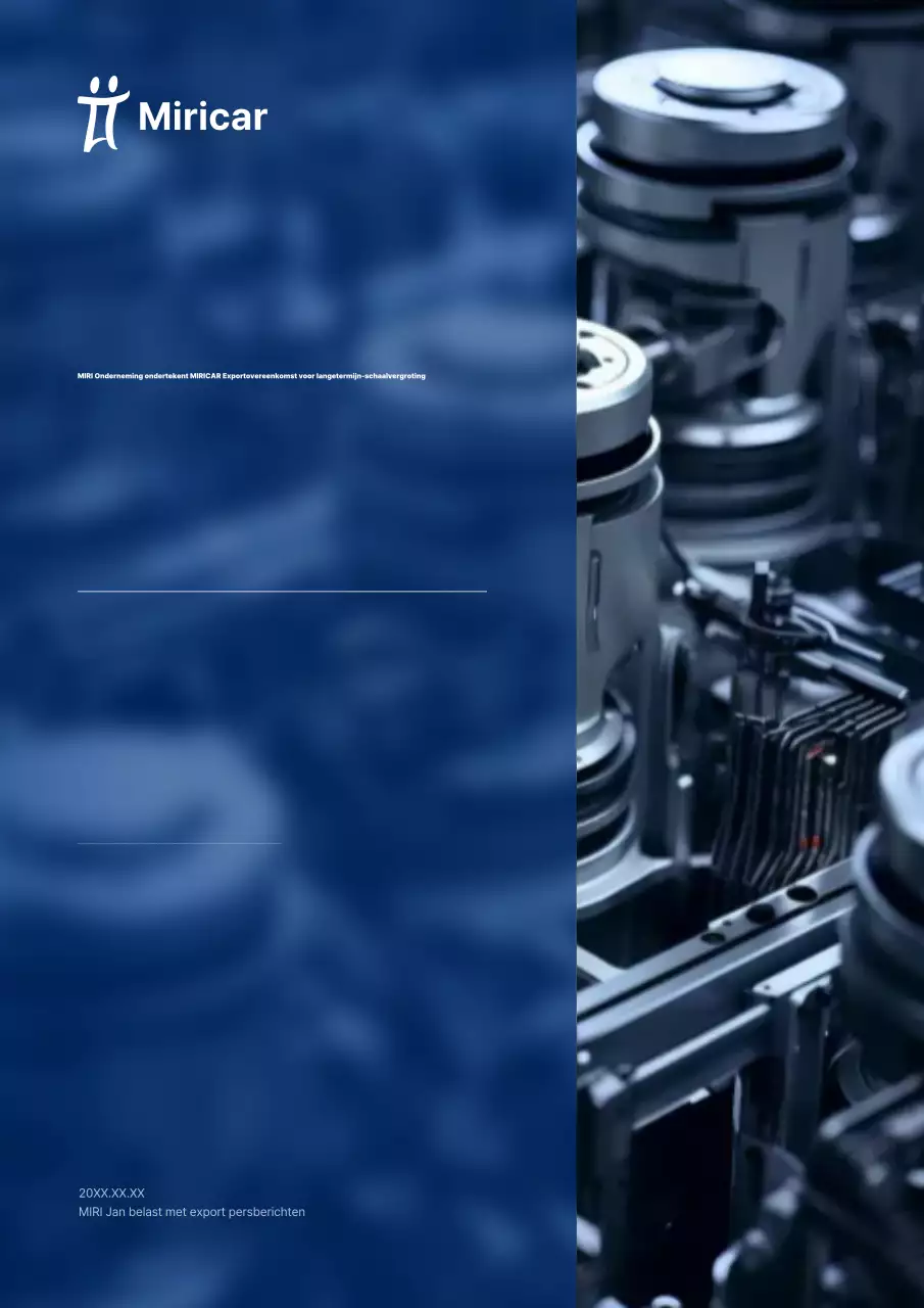 Blauwe moderne exportcontractpromotie