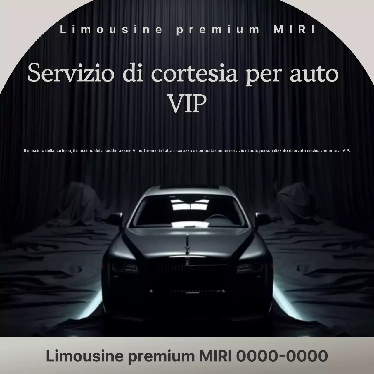 Promozione del servizio auto di lusso nera