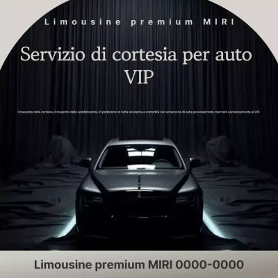 Promozione del servizio auto di lusso nera
