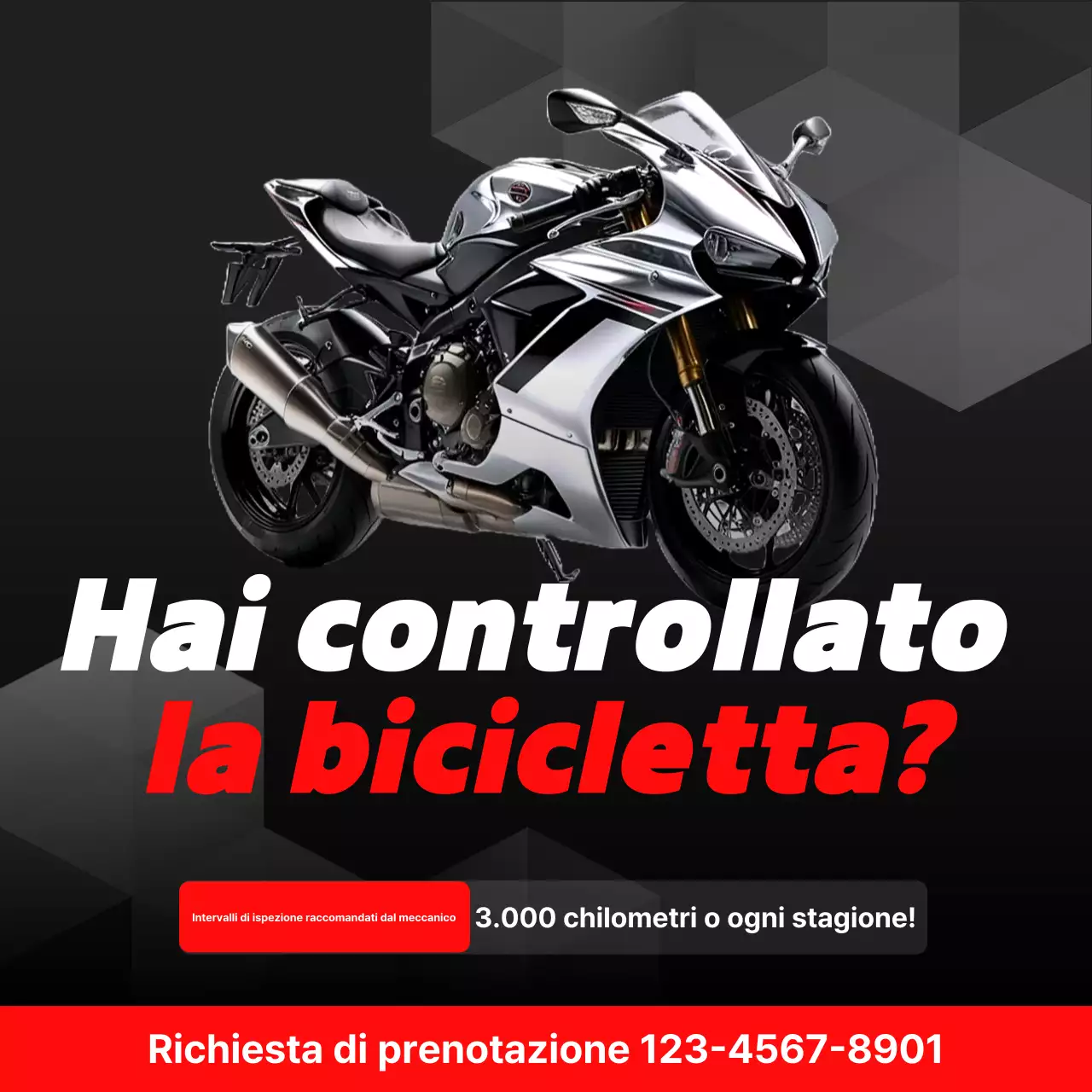 Guida alla manutenzione della motocicletta moderna nera