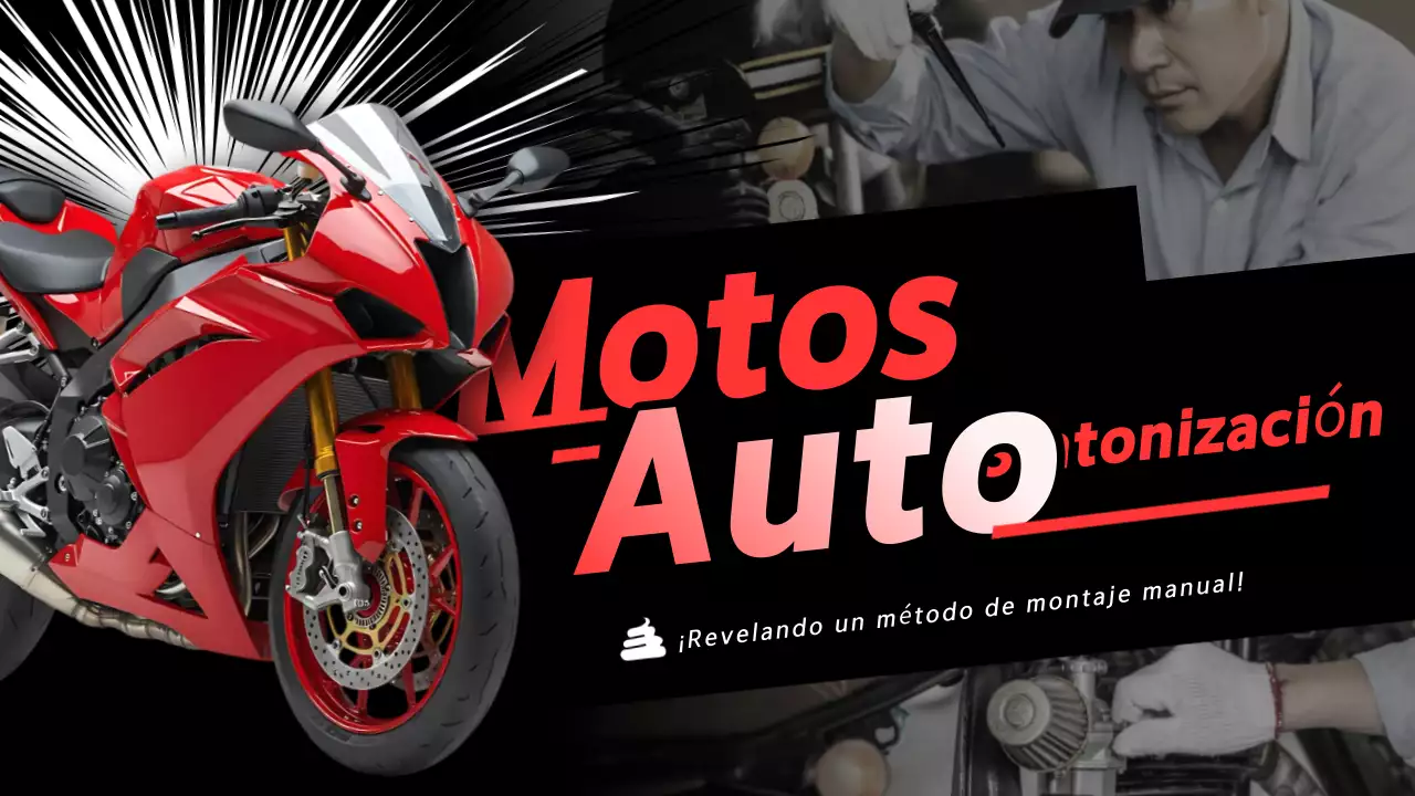 Anuncio de motocicleta moderna de color rojo