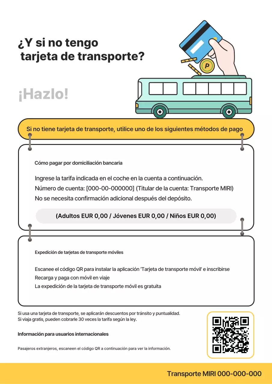 Guía Amarilla Simple de Tarifas de Transporte Público