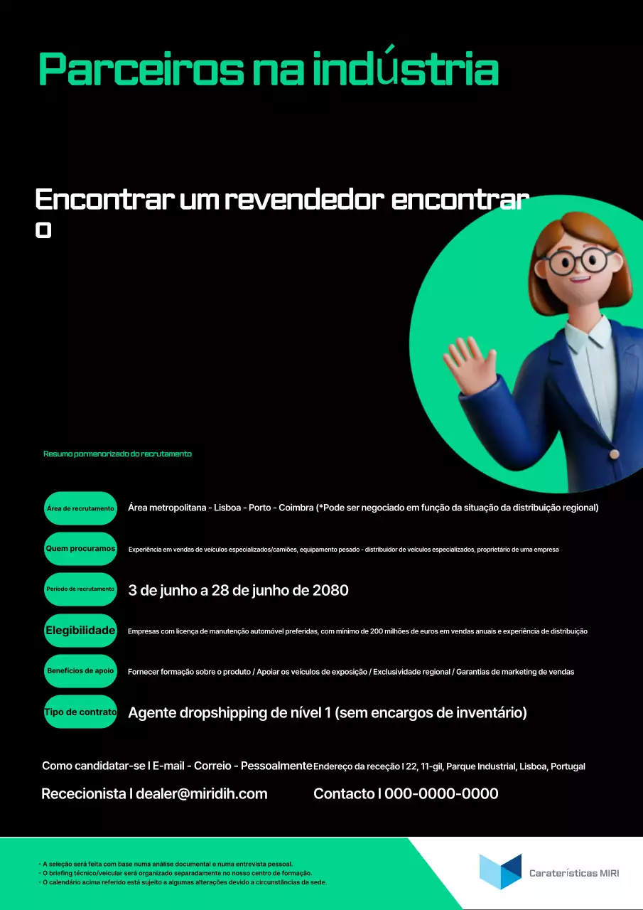Aviso de recrutamento de revendedor Black Modern