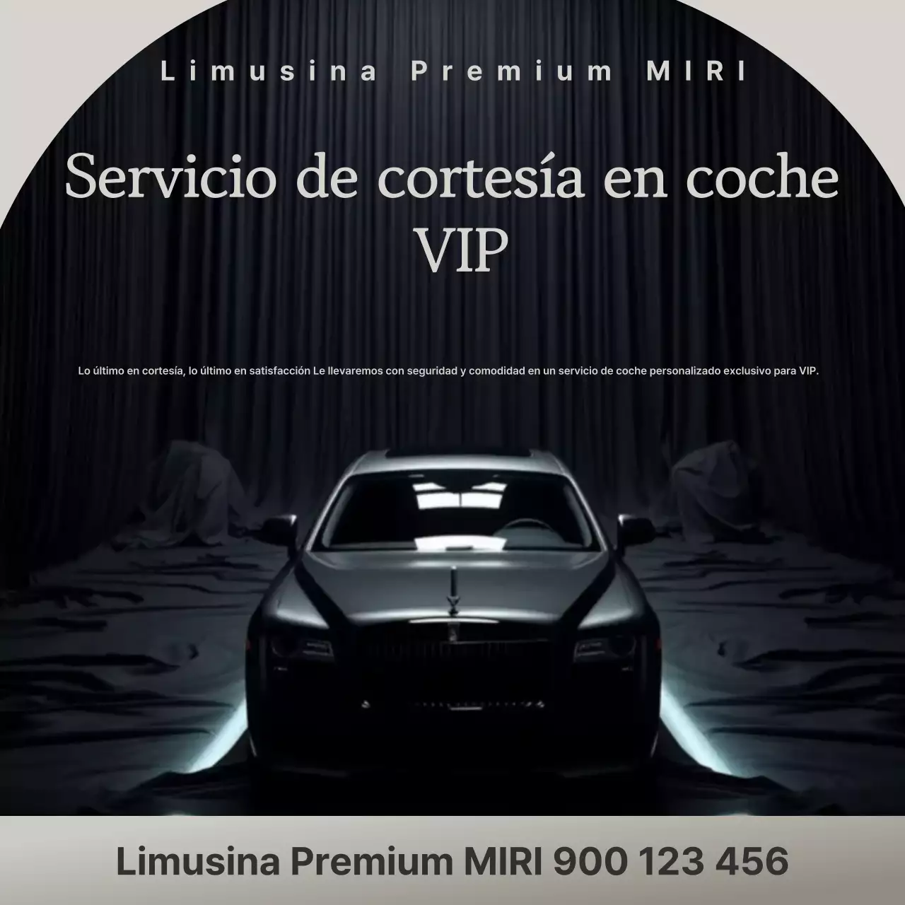 Promoción de servicio de coches de lujo negros