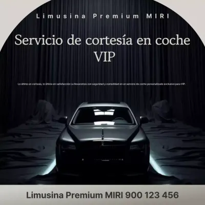Promoción de servicio de coches de lujo negros