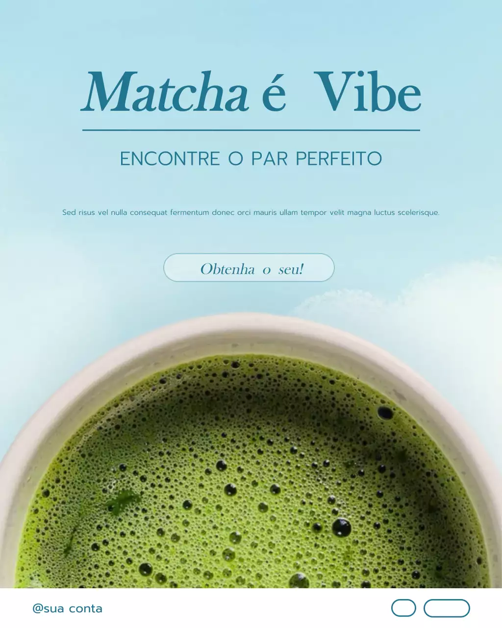 Postagem simples e moderna de promoção de Matcha no Instagram