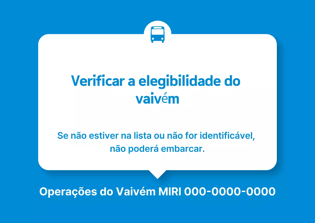 Aviso aos usuários do ônibus Blue Simple Shuttle
