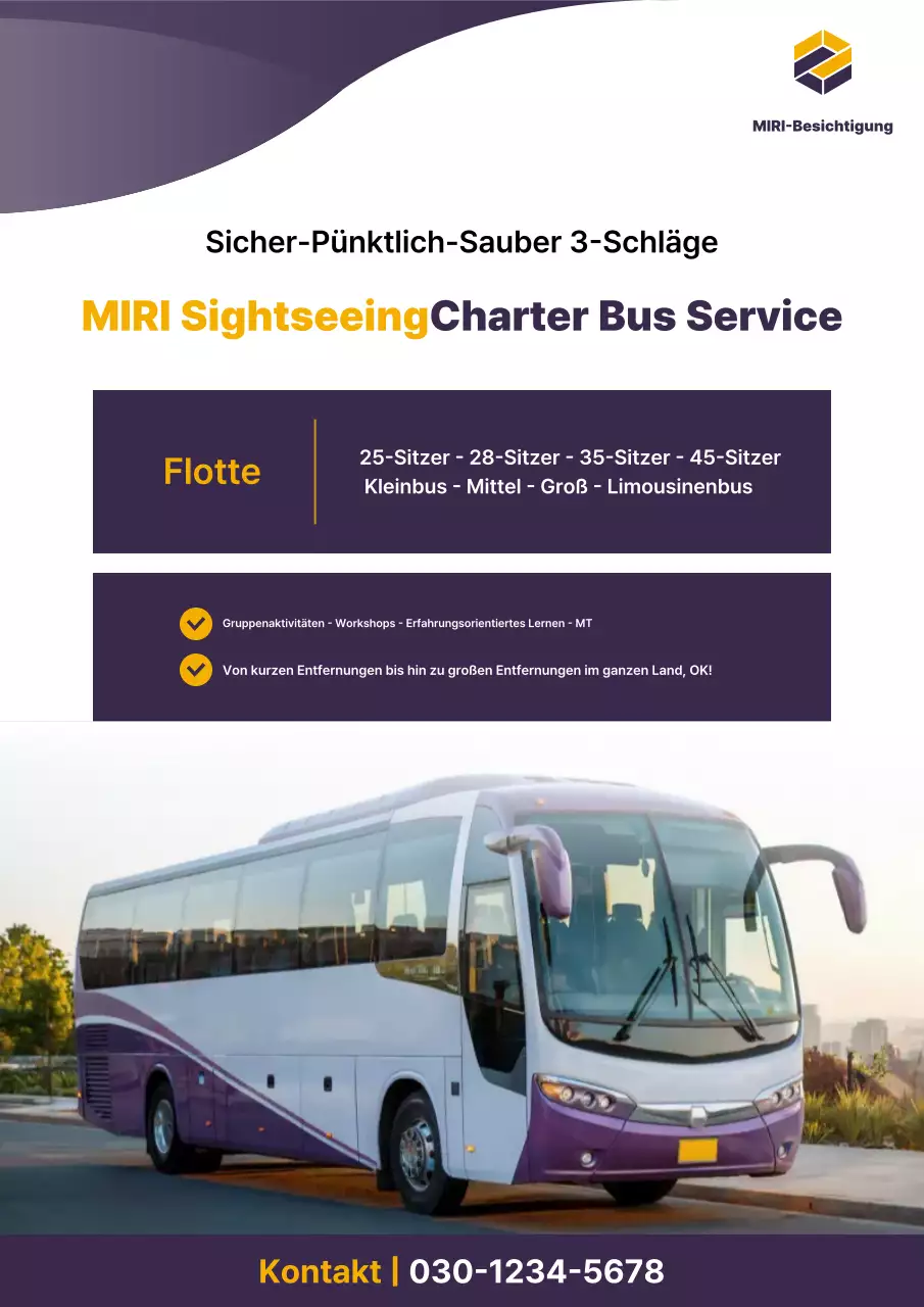 Bora Modern Charter Bus Werbung