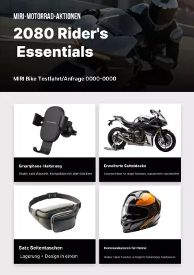 Schwarze moderne Motorradwerbung