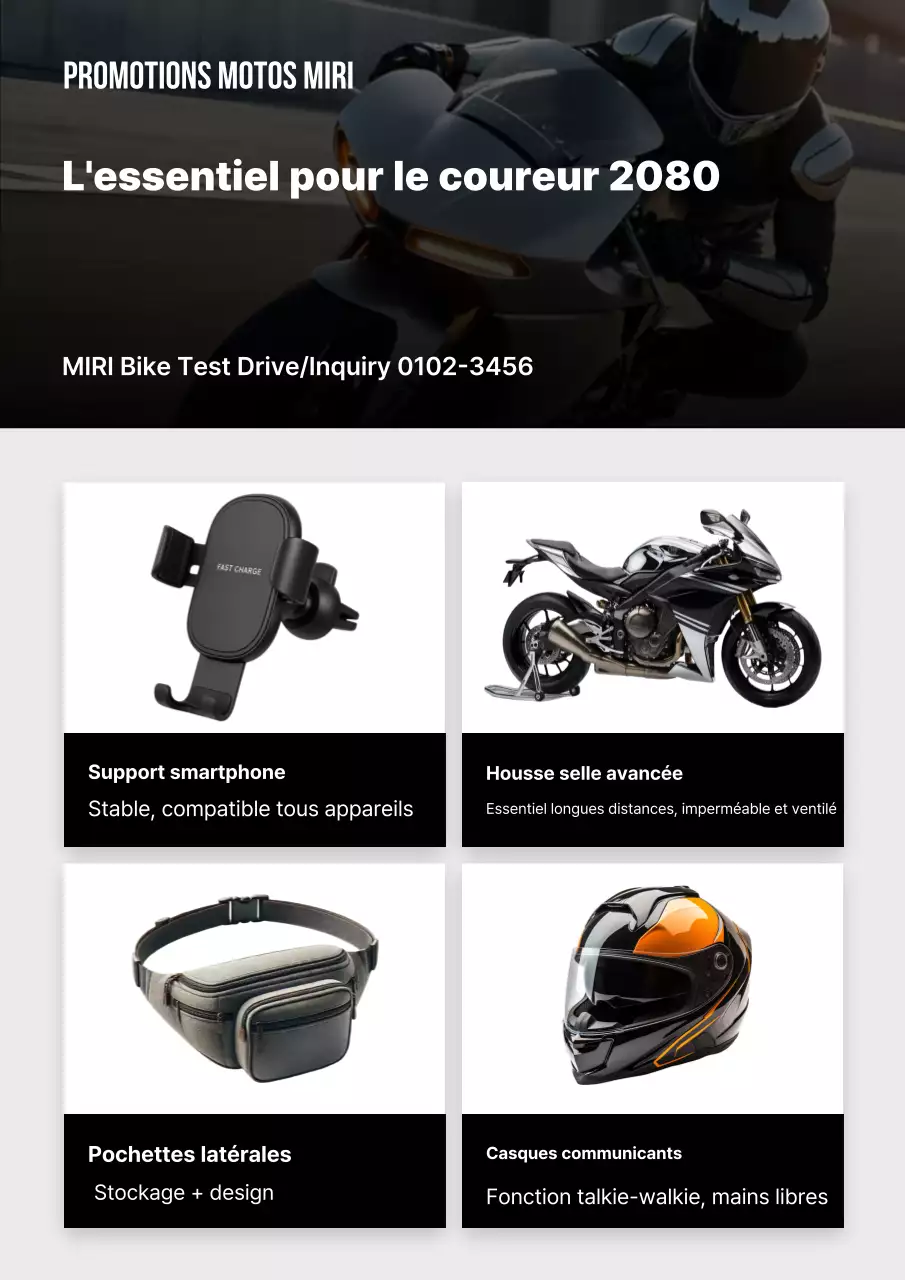 Publicité pour une moto moderne noire