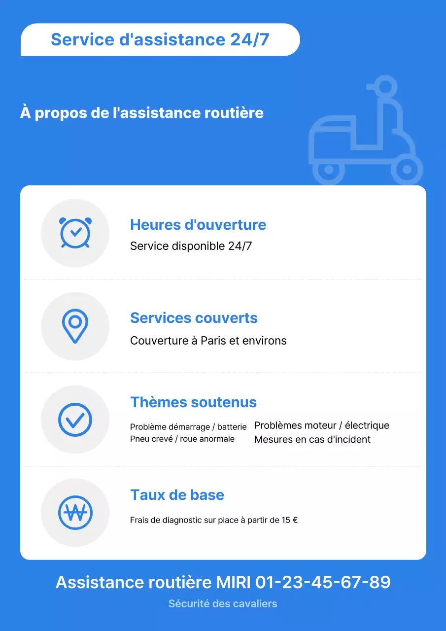 Guide d'appel d'urgence moderne bleu
