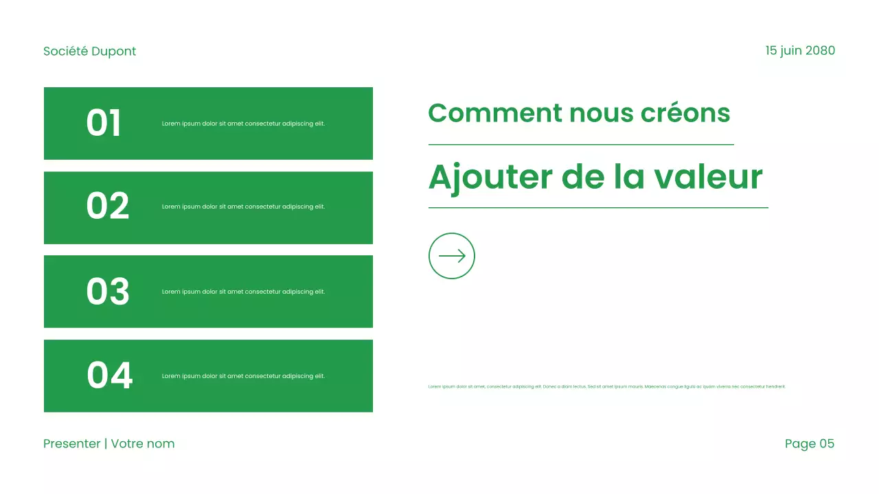 Présentation sur la durabilité verte et moderne