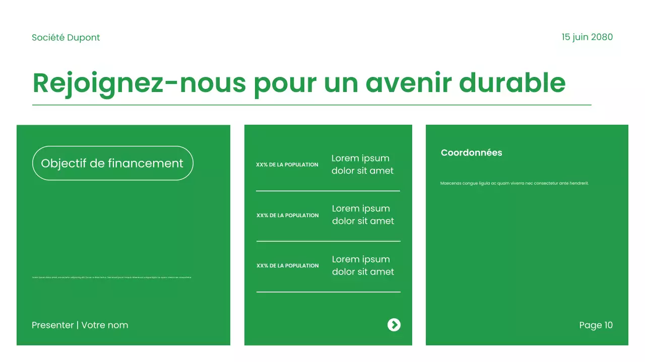 Présentation sur la durabilité verte et moderne