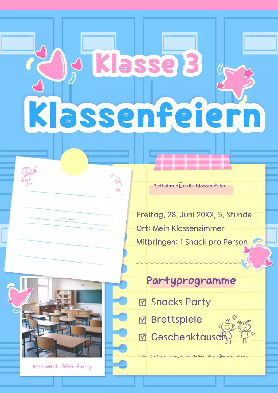 Leitfaden für die Party der Blue Baby Class