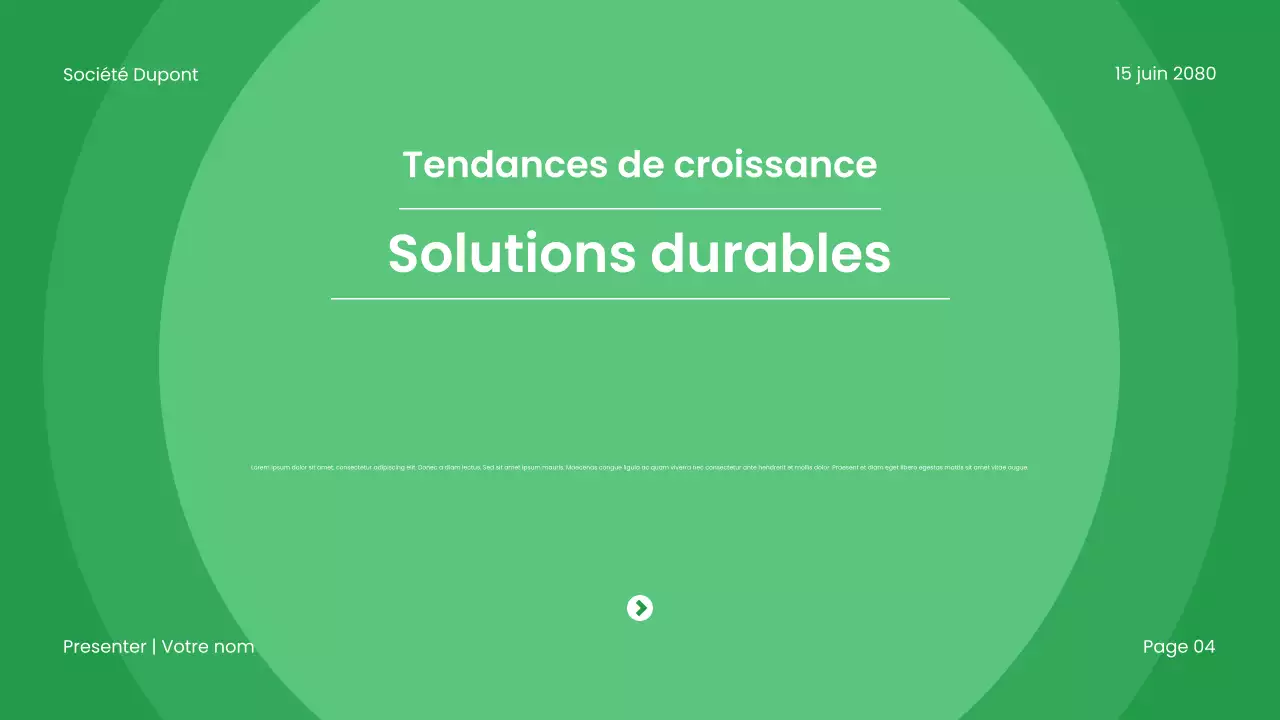 Présentation sur la durabilité verte et moderne