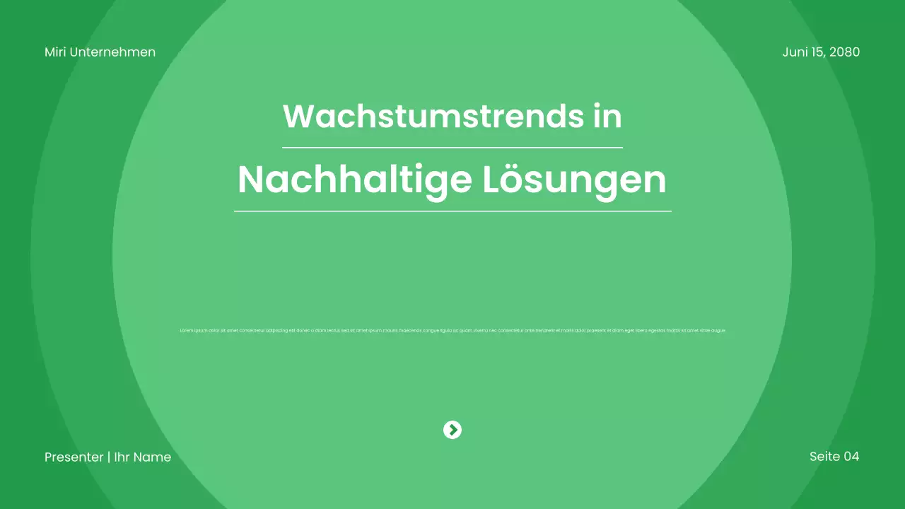 Grüne, moderne Nachhaltigkeitspräsentation