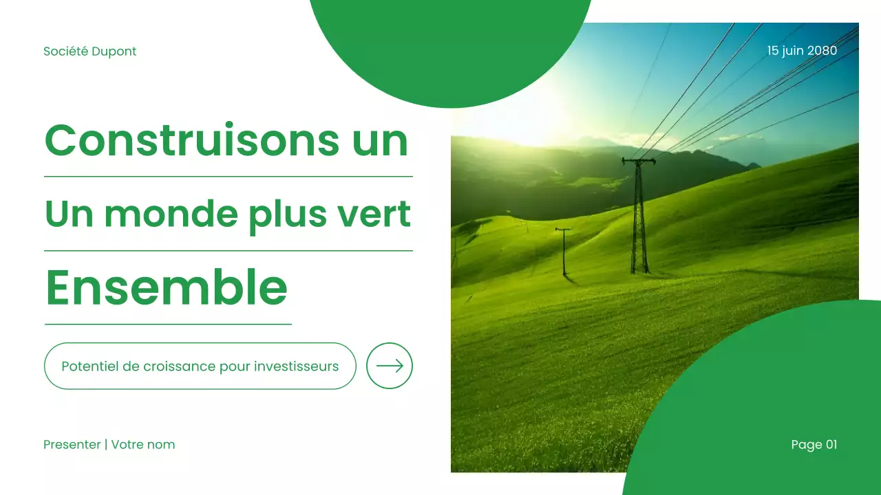 Présentation sur la durabilité verte et moderne