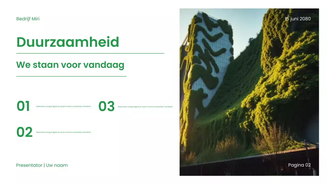 Presentatie Groene Moderne Duurzaamheid