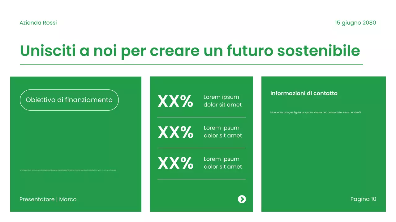 Presentazione sulla sostenibilità moderna e verde
