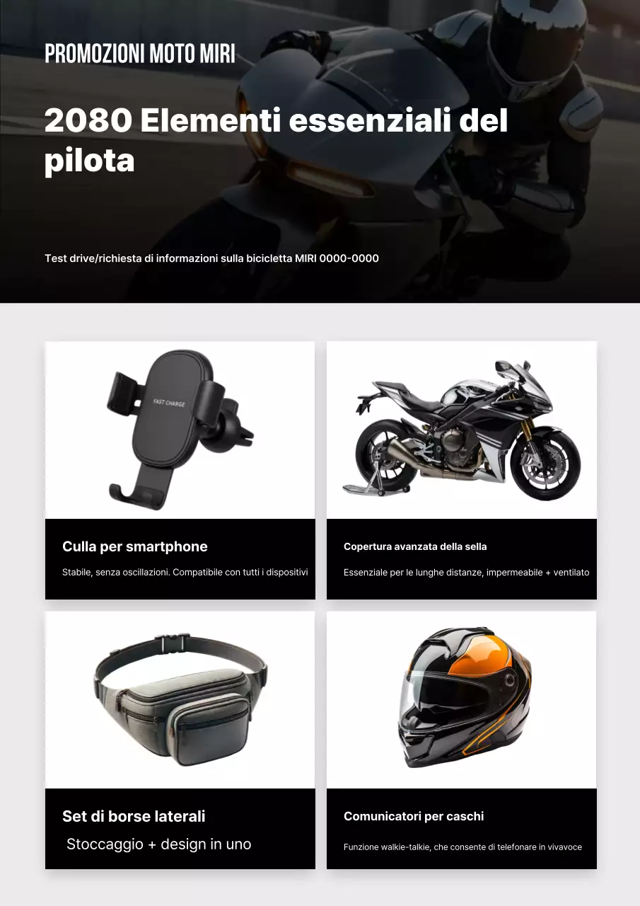 Pubblicità di motocicletta moderna nera