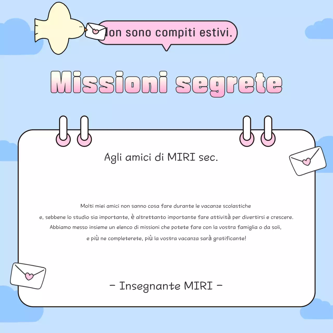 Evento sfida per le vacanze del bambino azzurro