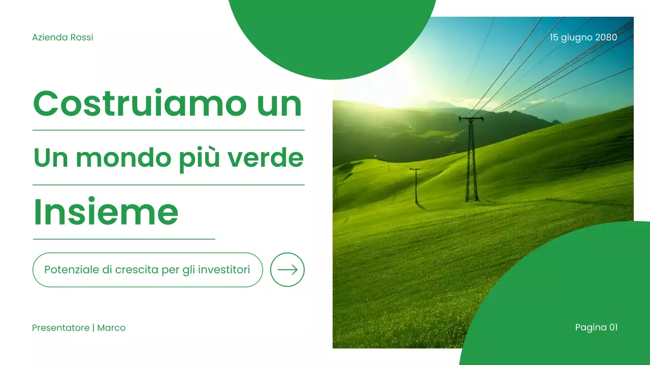 Presentazione sulla sostenibilità moderna e verde