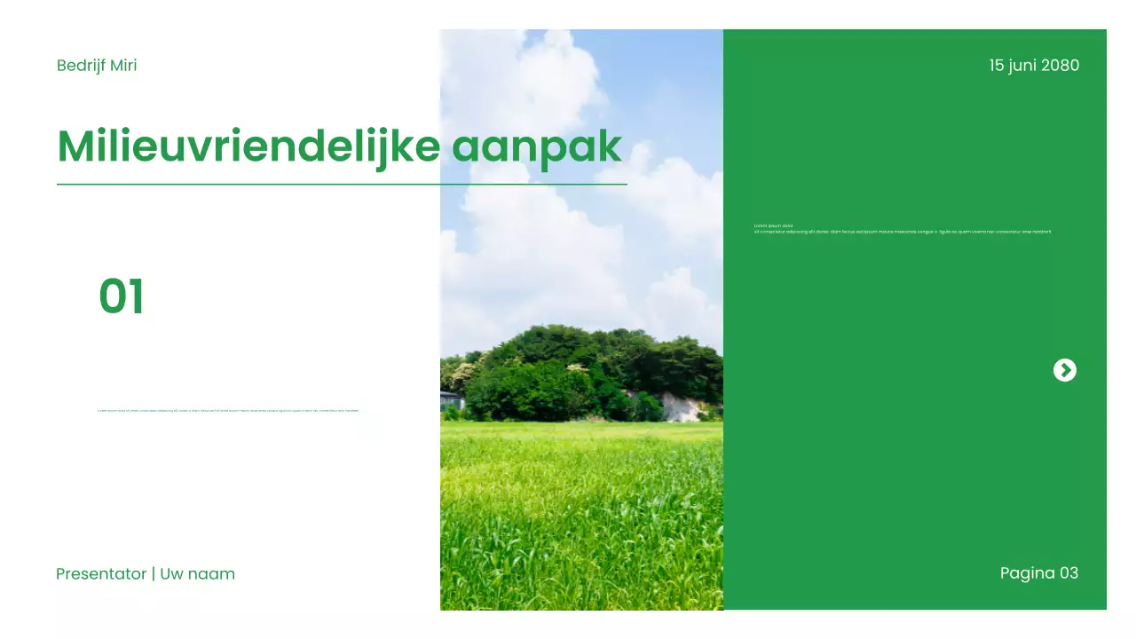 Presentatie Groene Moderne Duurzaamheid