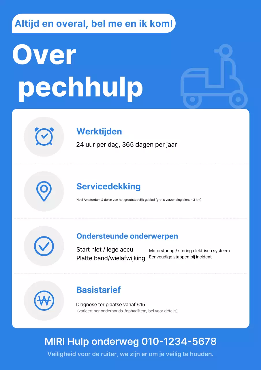 Blauwe moderne noodoproepgids