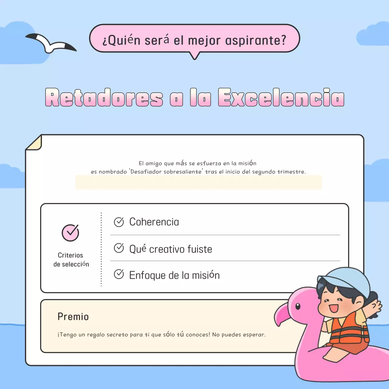 Evento Desafío de Vacaciones Bebé Azul Cielo