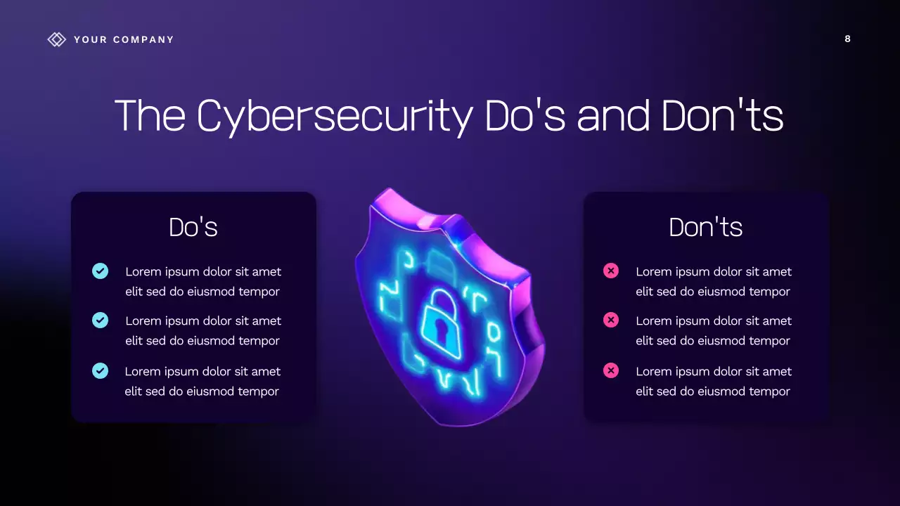 Purple Futuristic Cybersafety Lecture Presentation