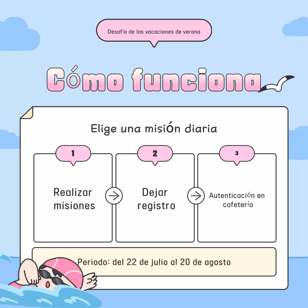 Evento Desafío de Vacaciones Bebé Azul Cielo