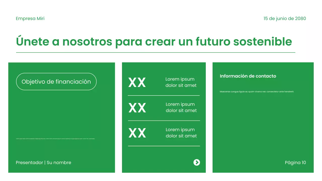 Presentación de sostenibilidad moderna y ecológica