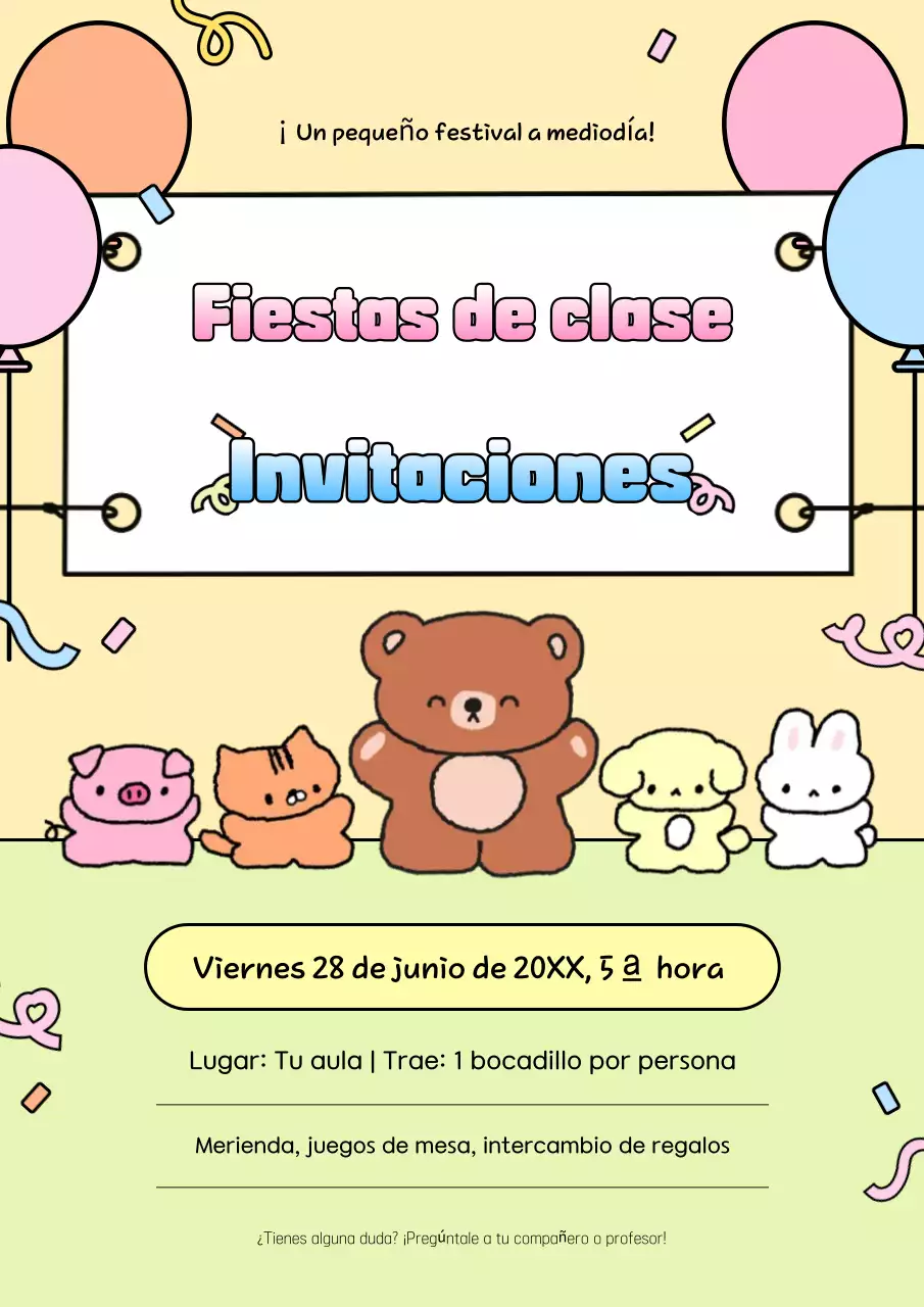 Invitación a clase de bebé en beige
