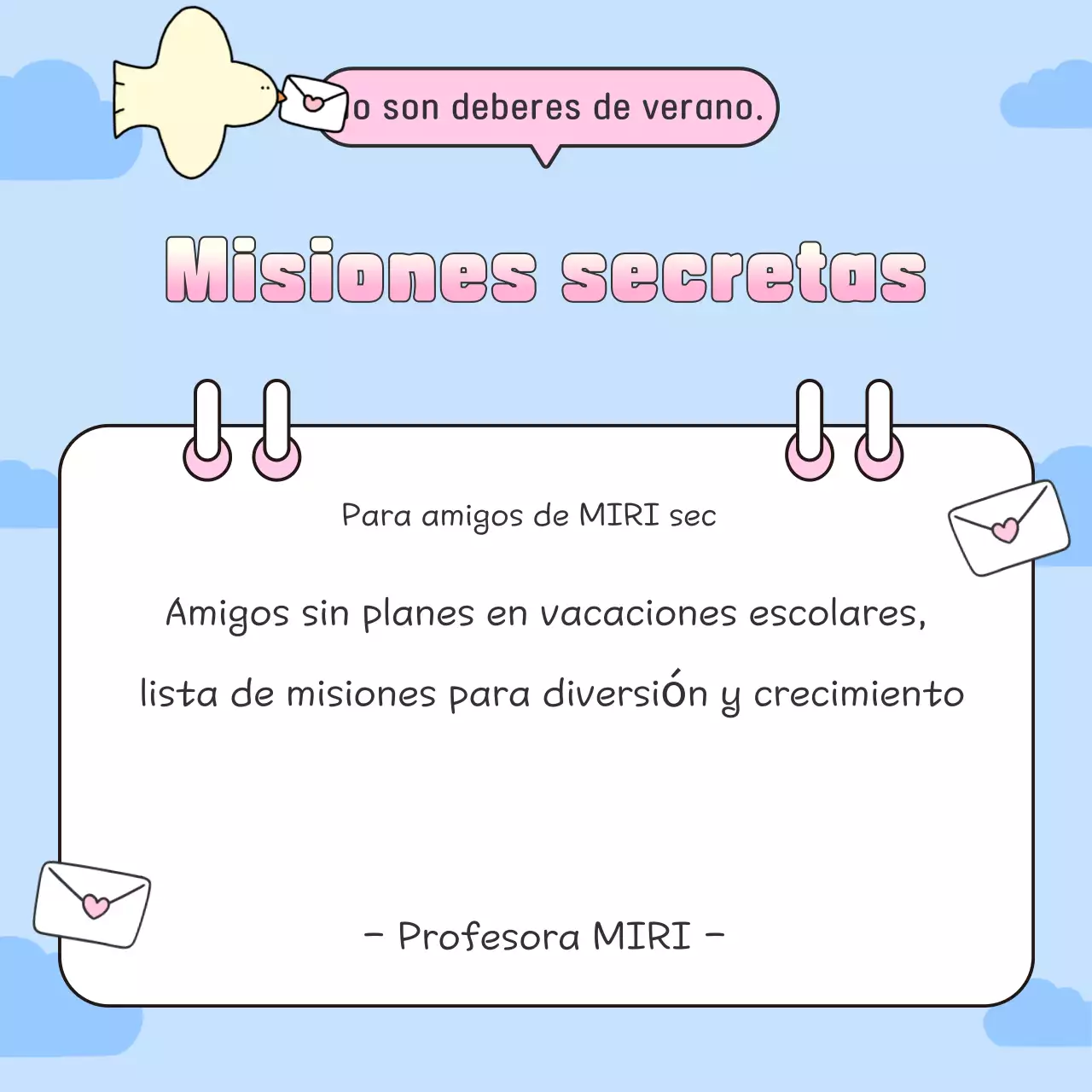 Evento Desafío de Vacaciones Bebé Azul Cielo