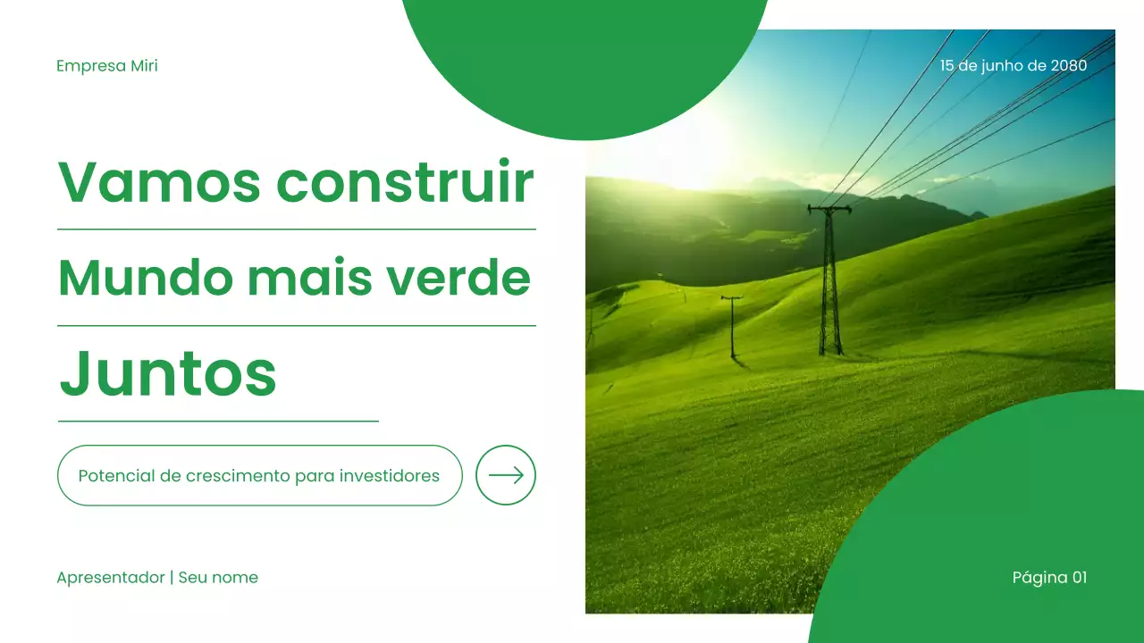 Apresentação de Sustentabilidade Verde Moderna
