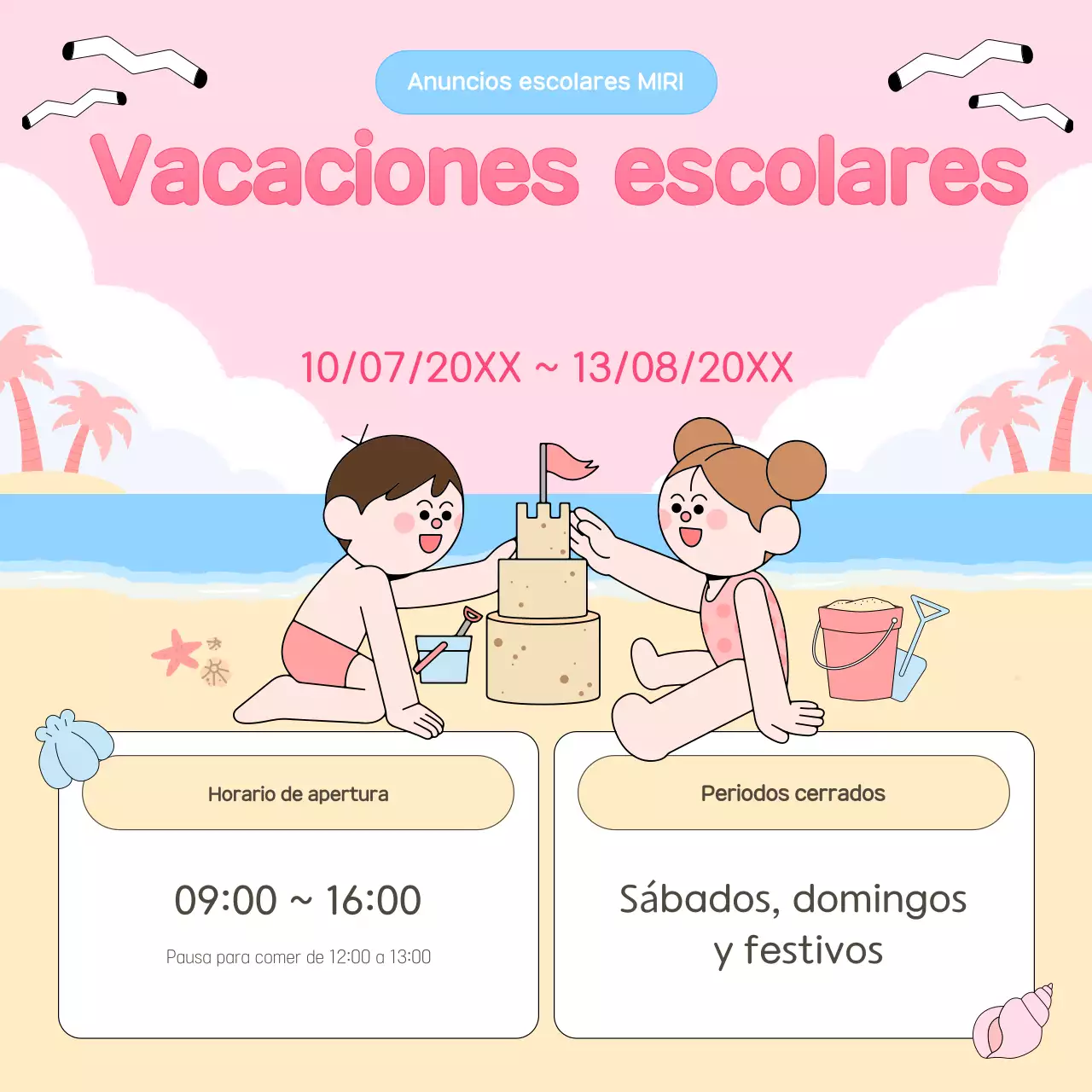 Guía de vacaciones de Pink Baby