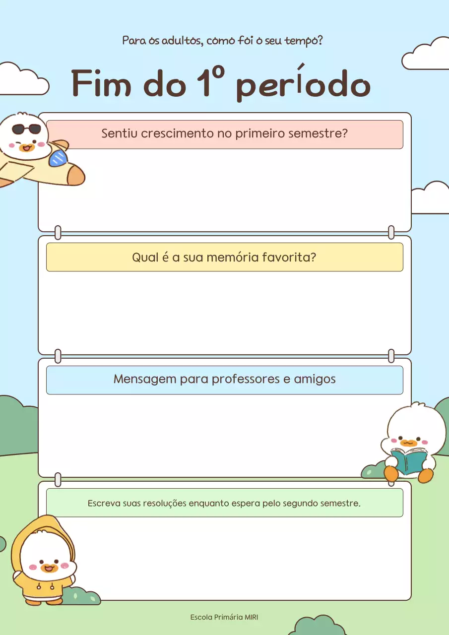 Diário da Vida Escolar do Bebê Azul Céu
