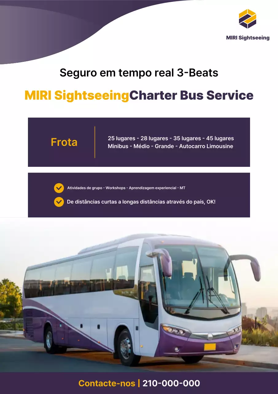 Anúncio do ônibus fretado Bora Modern