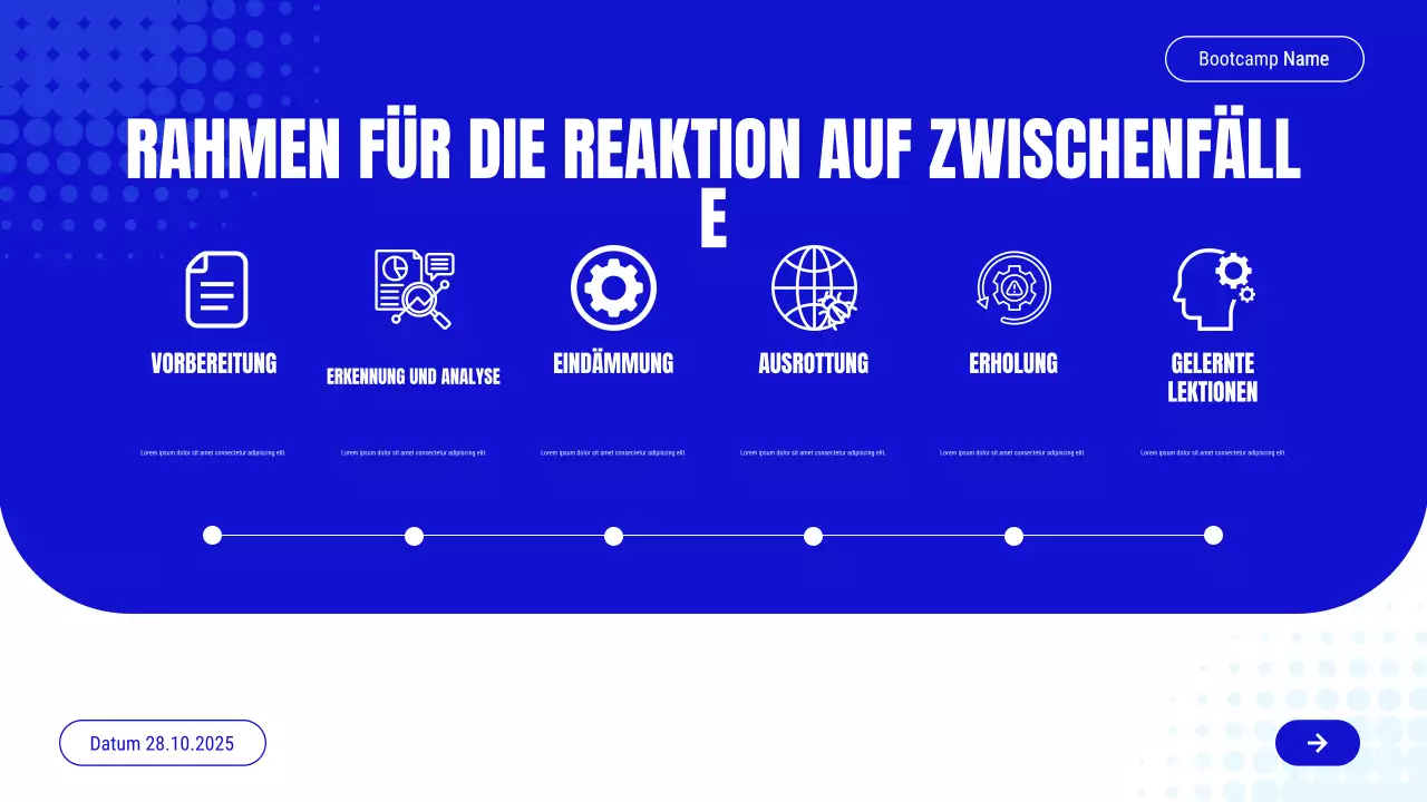 Blaue Einladung zum modernen Cybersicherheitskurs Präsentation