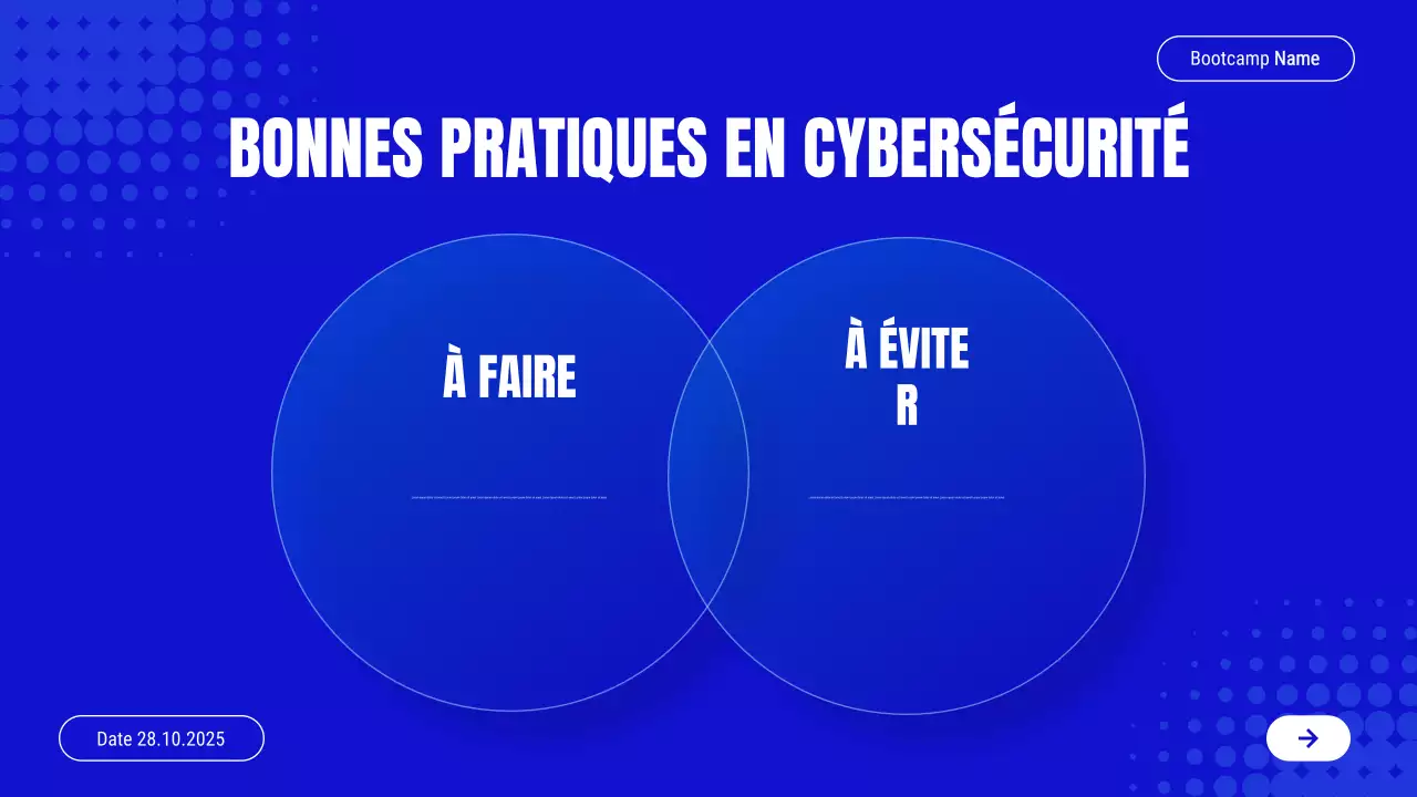 Présentation de l'invitation au cours de cybersécurité moderne de Blue