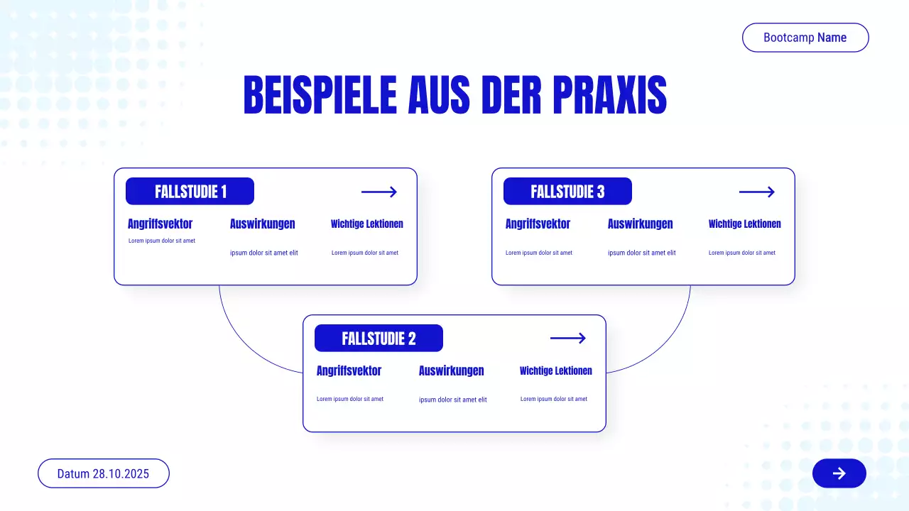 Blaue Einladung zum modernen Cybersicherheitskurs Präsentation