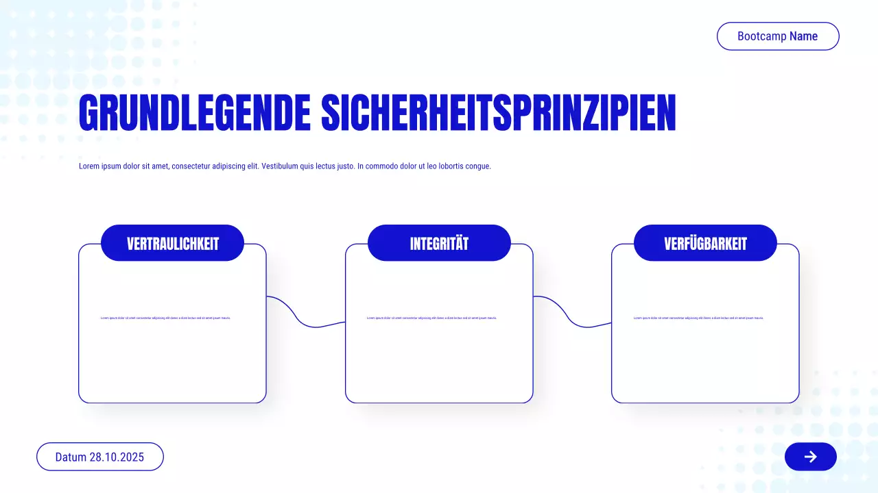 Blaue Einladung zum modernen Cybersicherheitskurs Präsentation