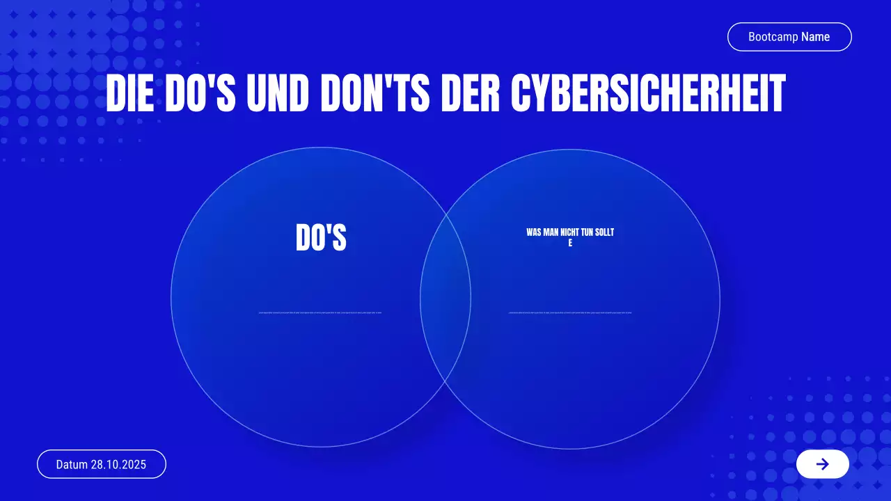 Blaue Einladung zum modernen Cybersicherheitskurs Präsentation