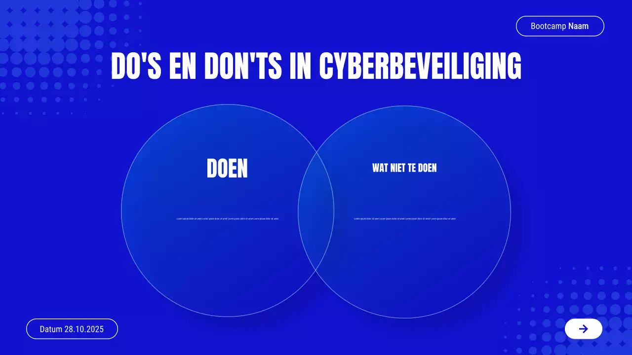 Uitnodigingspresentatie voor de Blue Modern Cyber ​​Safety-cursus