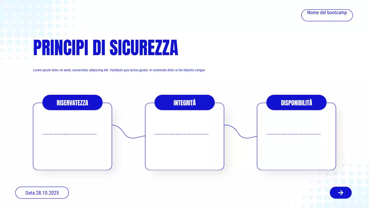 Presentazione dell'invito al corso Blue Modern Cyber ​​Safety